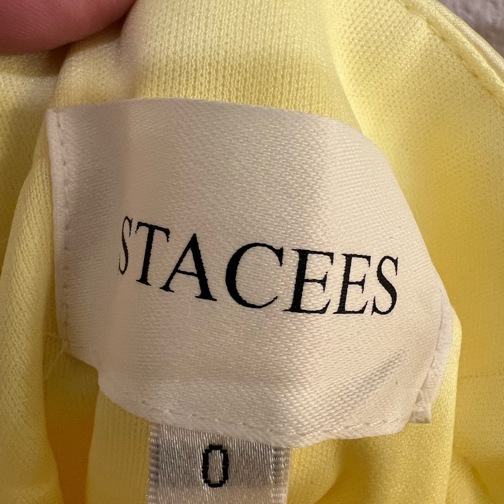 NWT stacees butter yellow mini dress - Picture 4 of 4